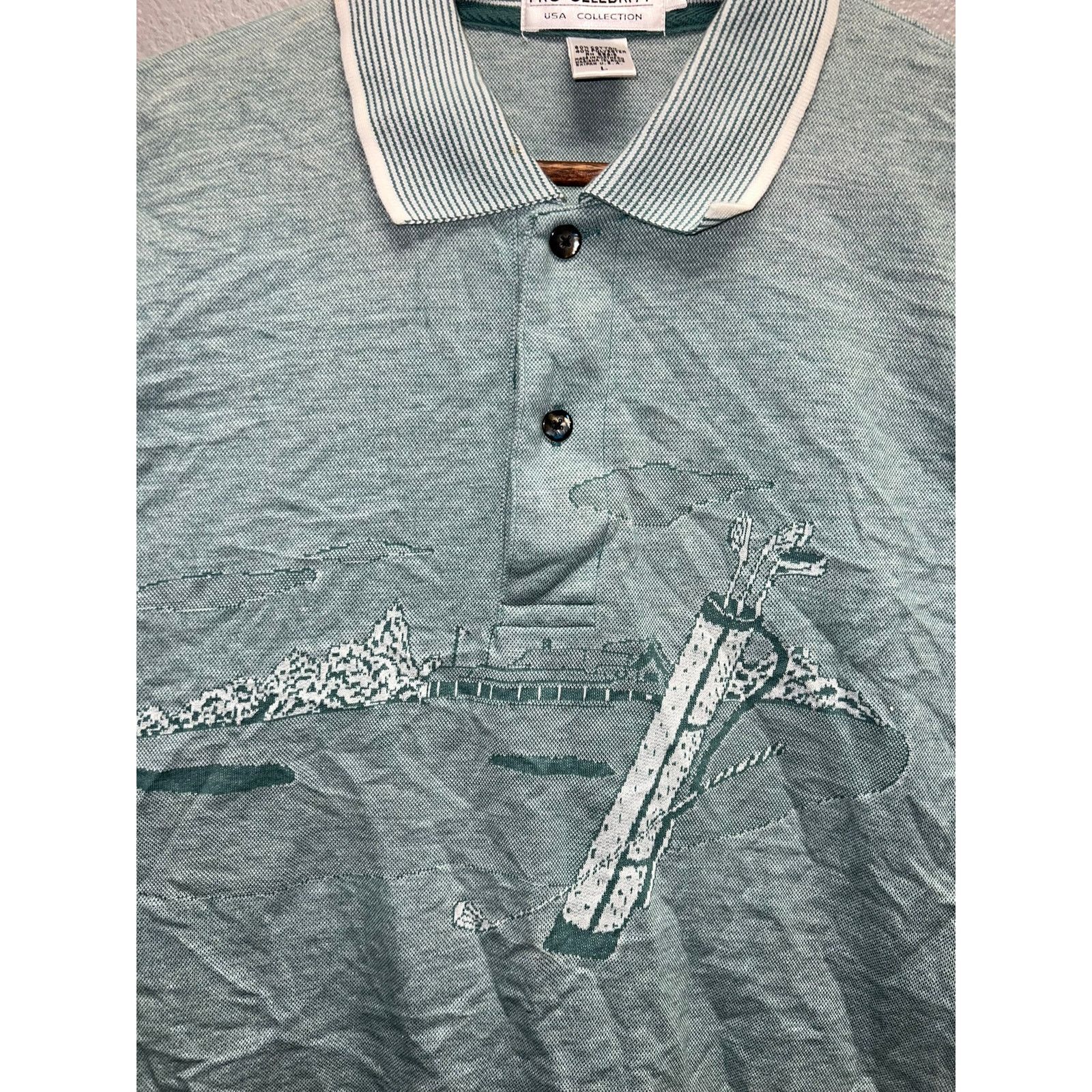 Vintage Vintage Pro Celebrity Polo Shirt USA Green Golf Large VTG L Size US L / EU 52-54 / 3 - 4 Thumbnail