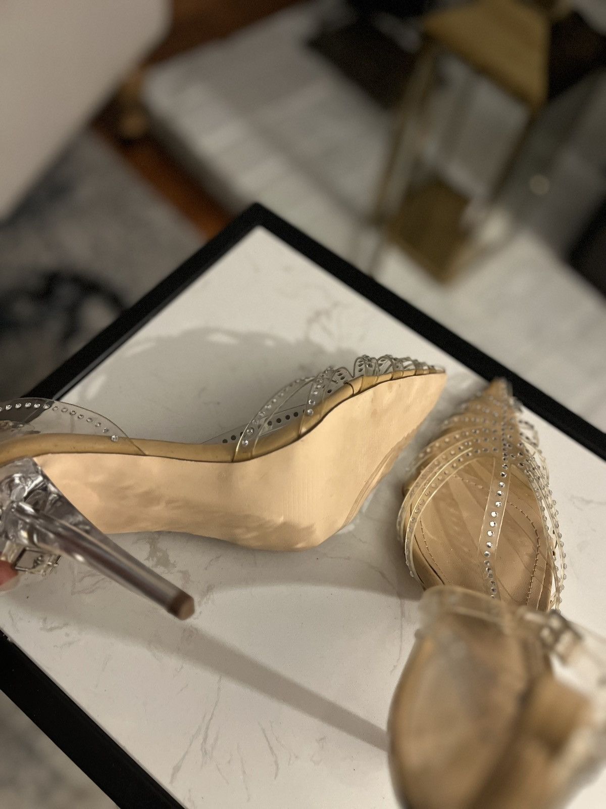 Other Elegant Clear Stiletto Heels Size US 6.5 / IT 36.5 - 3 Thumbnail