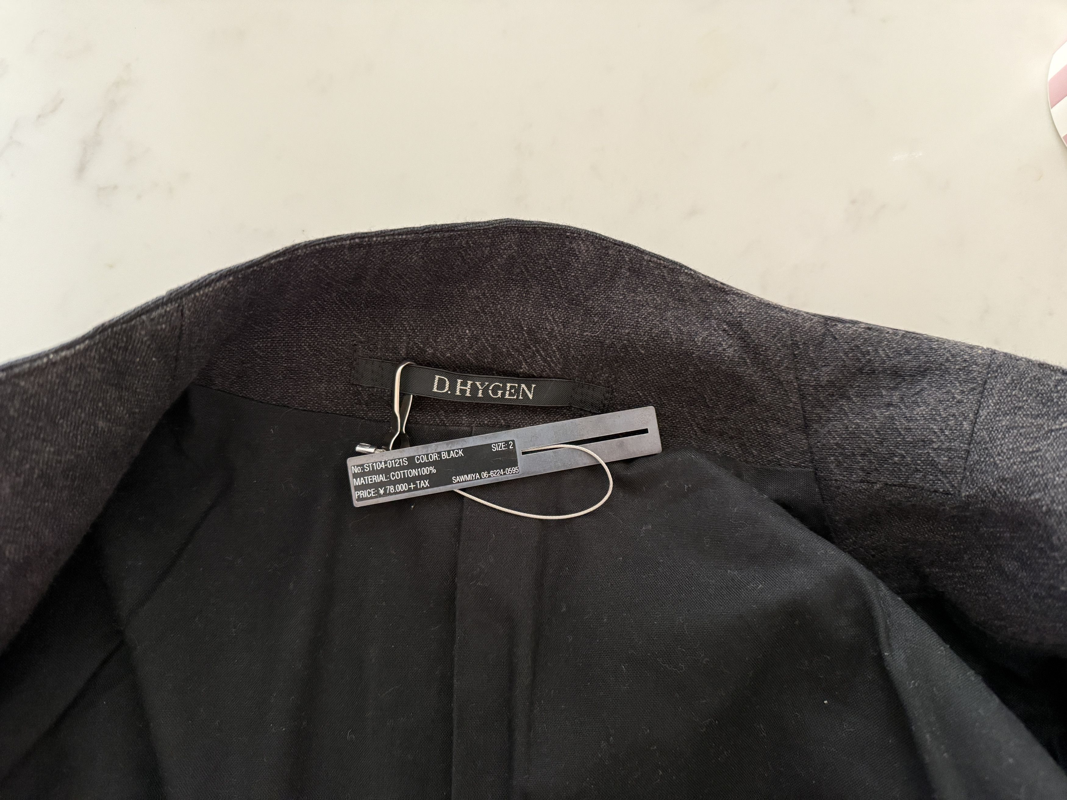 D.Hygen No Lapel Tailored Jacket Black [JP Size 2] Size 36S - 3 Thumbnail