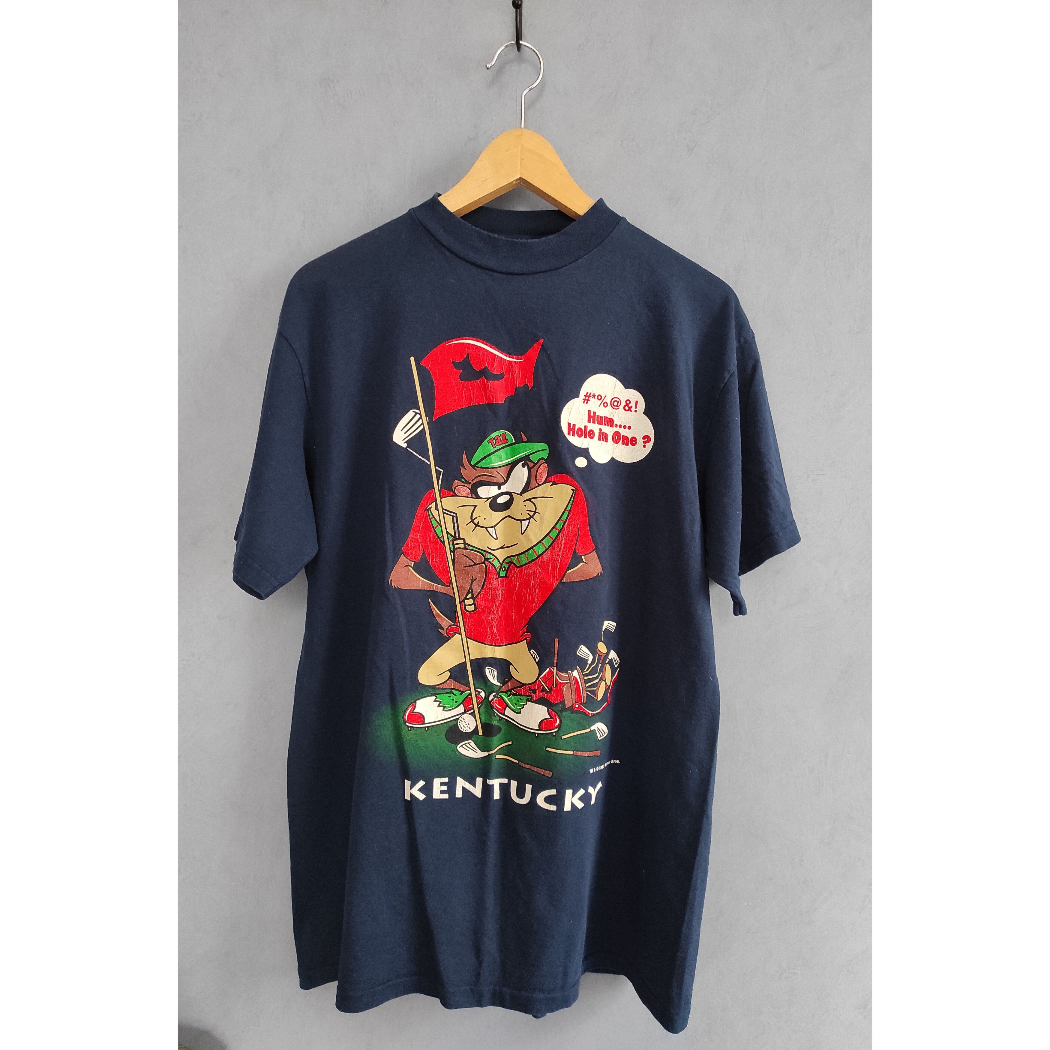 Vintage Tasmanian Devil t-shirt // taz fishing big logo graphic //  deadstock new old stock // big logo graphic / all over print / RARE grail