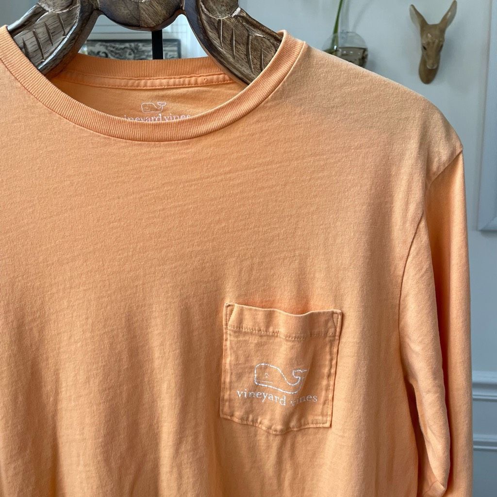 Vineyard Vines Vineyard Vines Long Sleeve Pocket Tee Whale Orange M Size US M / EU 48-50 / 2 - 2 Thumbnail