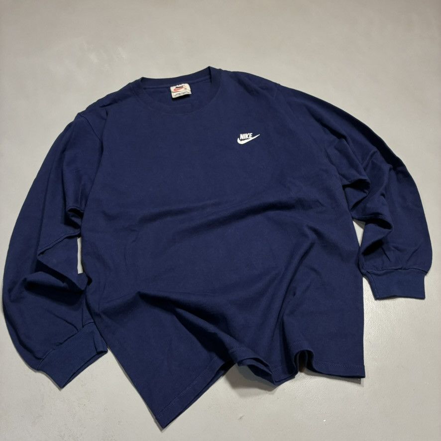 Nike 90s Nike Made in USA Embroidered Swoosh Long-Sleeve Tee Size US M / EU 48-50 / 2 - 2 Thumbnail
