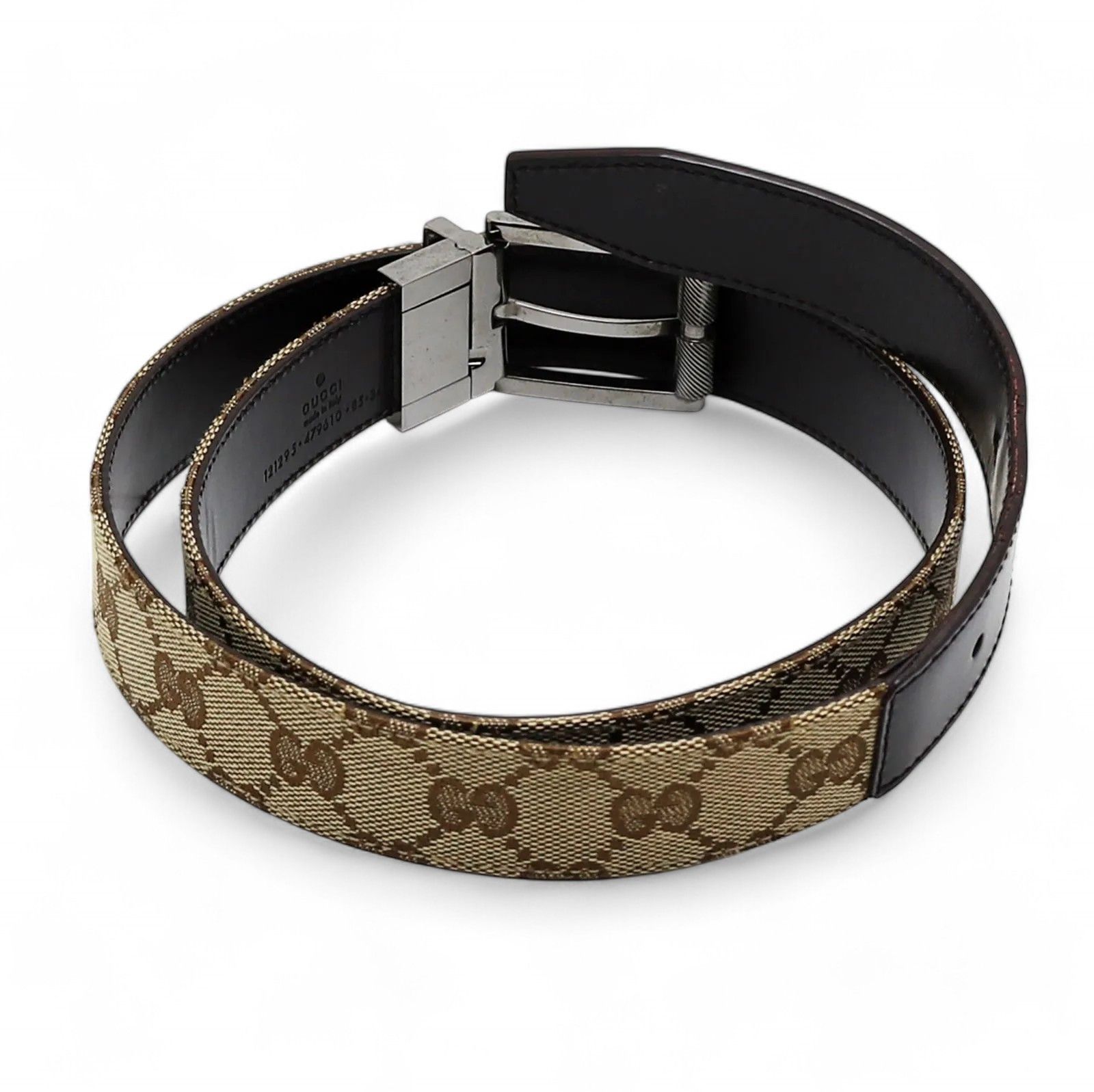 Gucci Gucci - Vintage Monogram Belt Leather Canvas GG Beige Size ONE SIZE - 5 Thumbnail