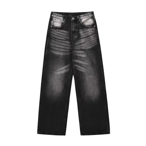 Hypebeast × Japanese Brand × Jean Men's fashion street loose casual contrast washed jeans y2k Size US 32 / EU 48 - 1 Thumbnail