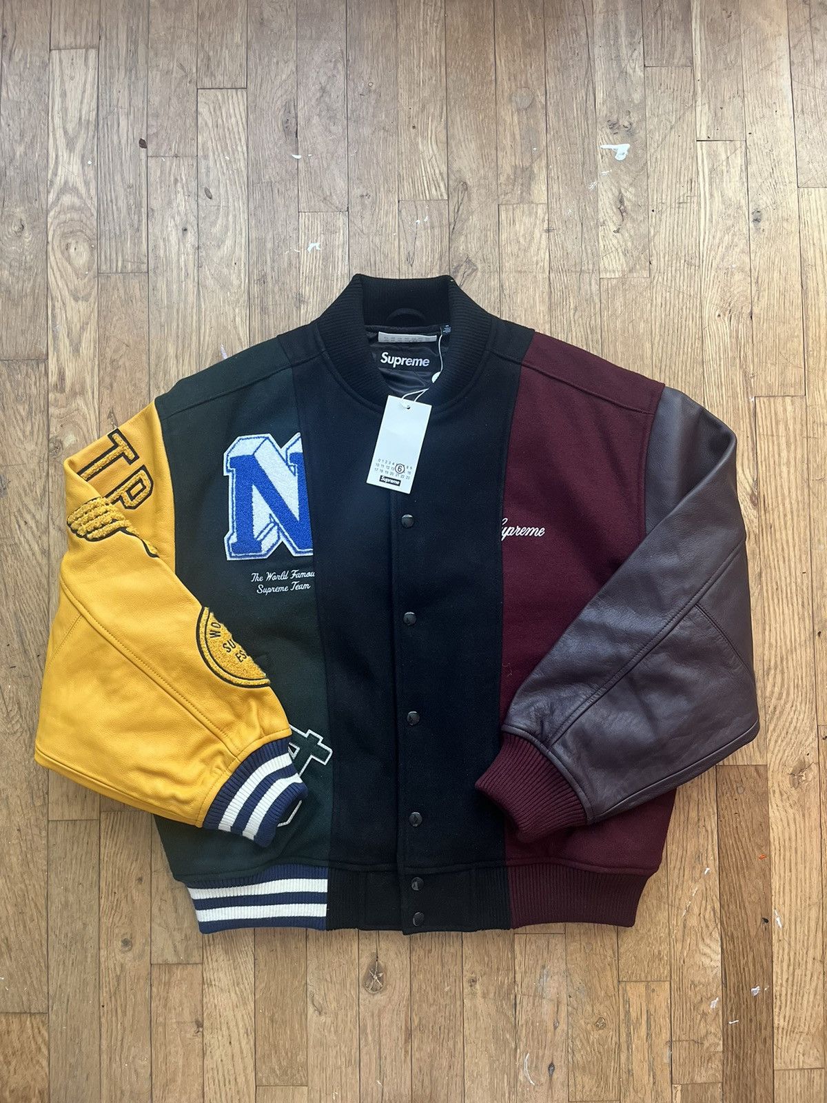 Supreme x MM6 Split Varsity Jacket Lサイズ 100％品質 - ジャケット