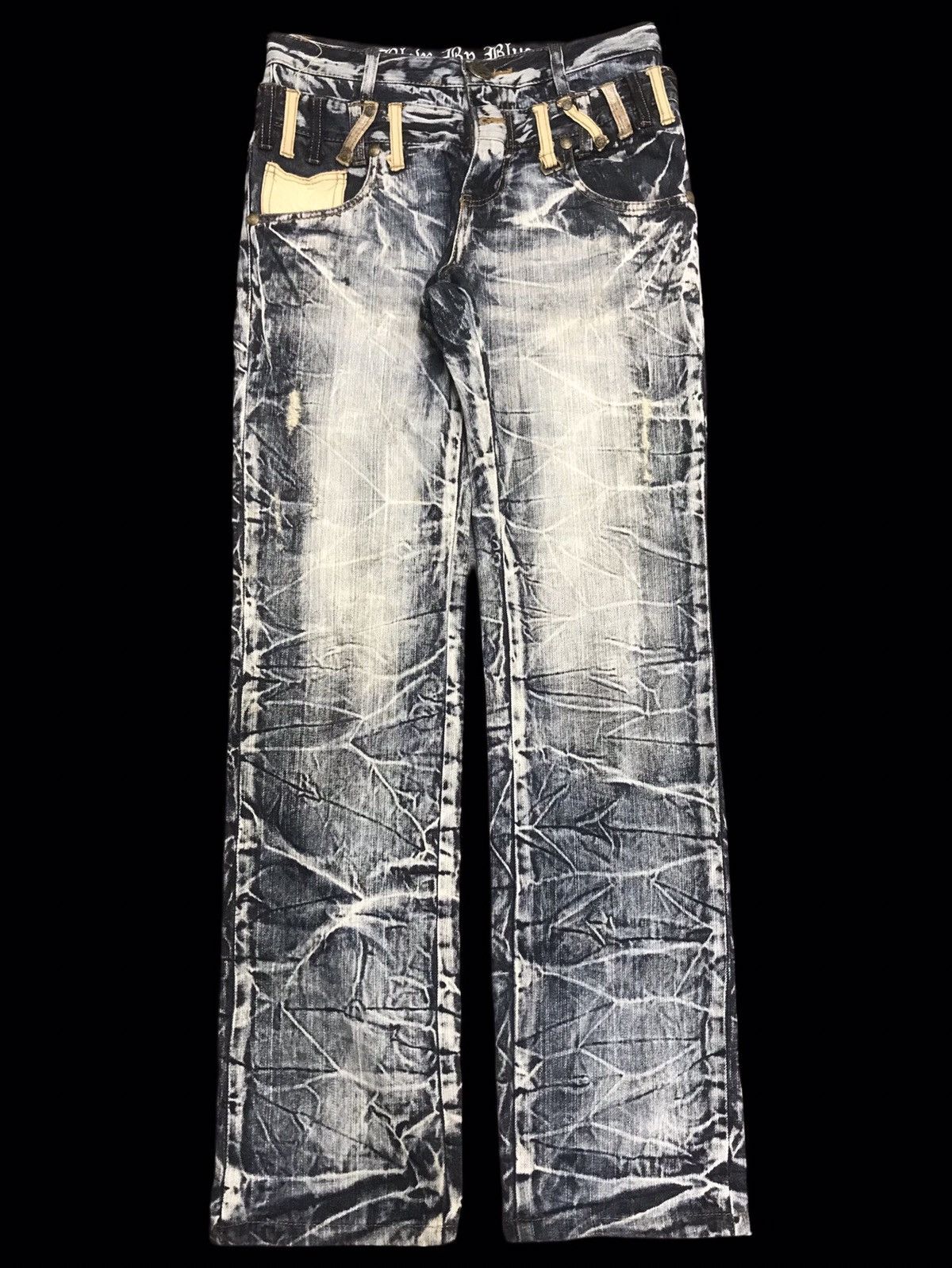 Seditionaries 💥DOUBLE WAIST💥BLOW BY BLUE CRAZY FADES SLIM DENIM F309 Size US 29 - 1 Thumbnail