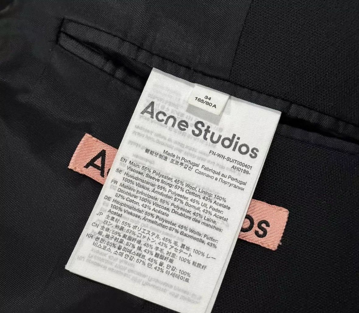 Acne Studios Acne studios Single-breasted suit with lapel Size US S / EU 44-46 / 1 - 7 Thumbnail
