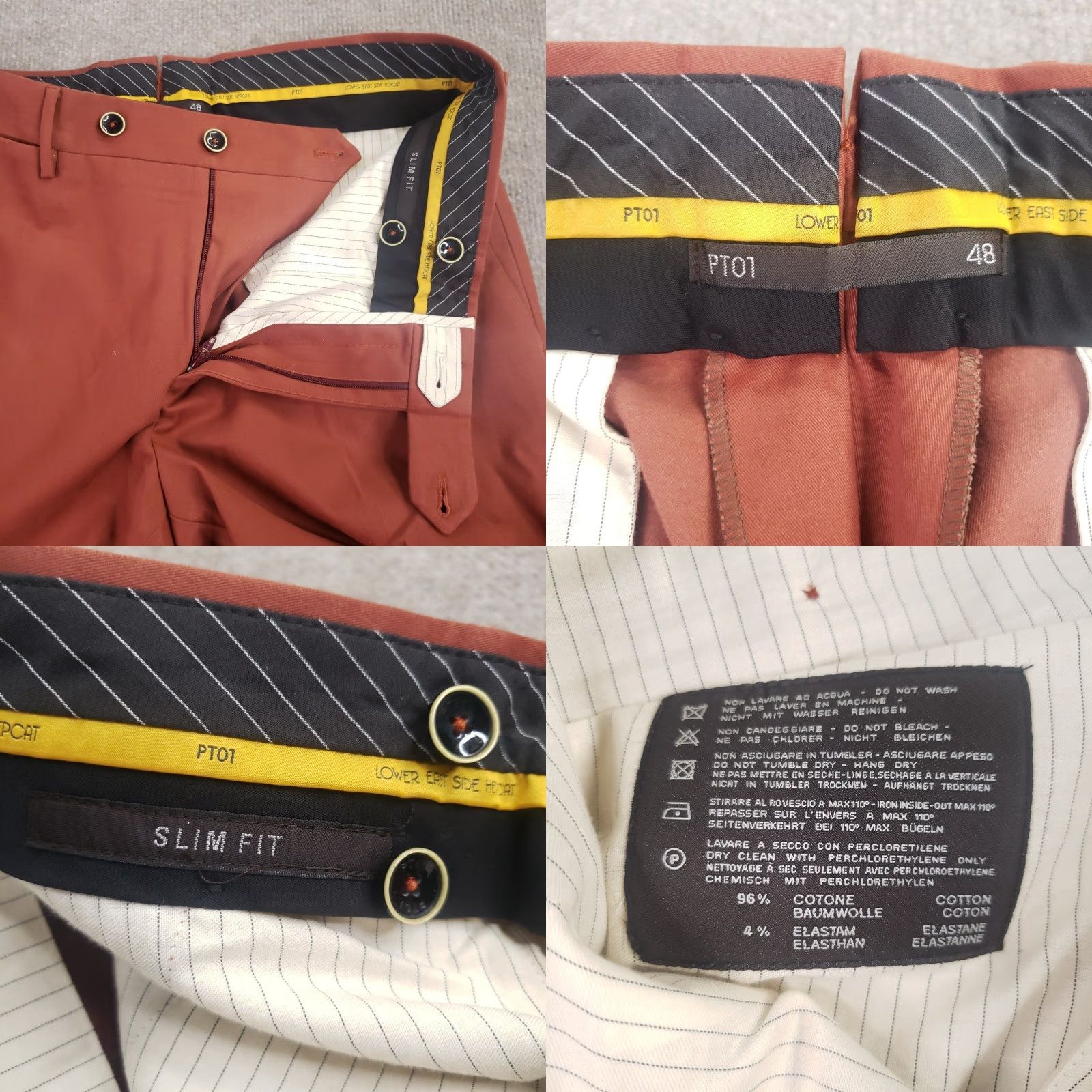Vintage VINTAGE PT01 Pants Slacks Mens Slim Front Flat 34x36 Burnt Orange Cotton Dress Pants Mens 34 Boys? Size US 34 / EU 50 - 8 Thumbnail