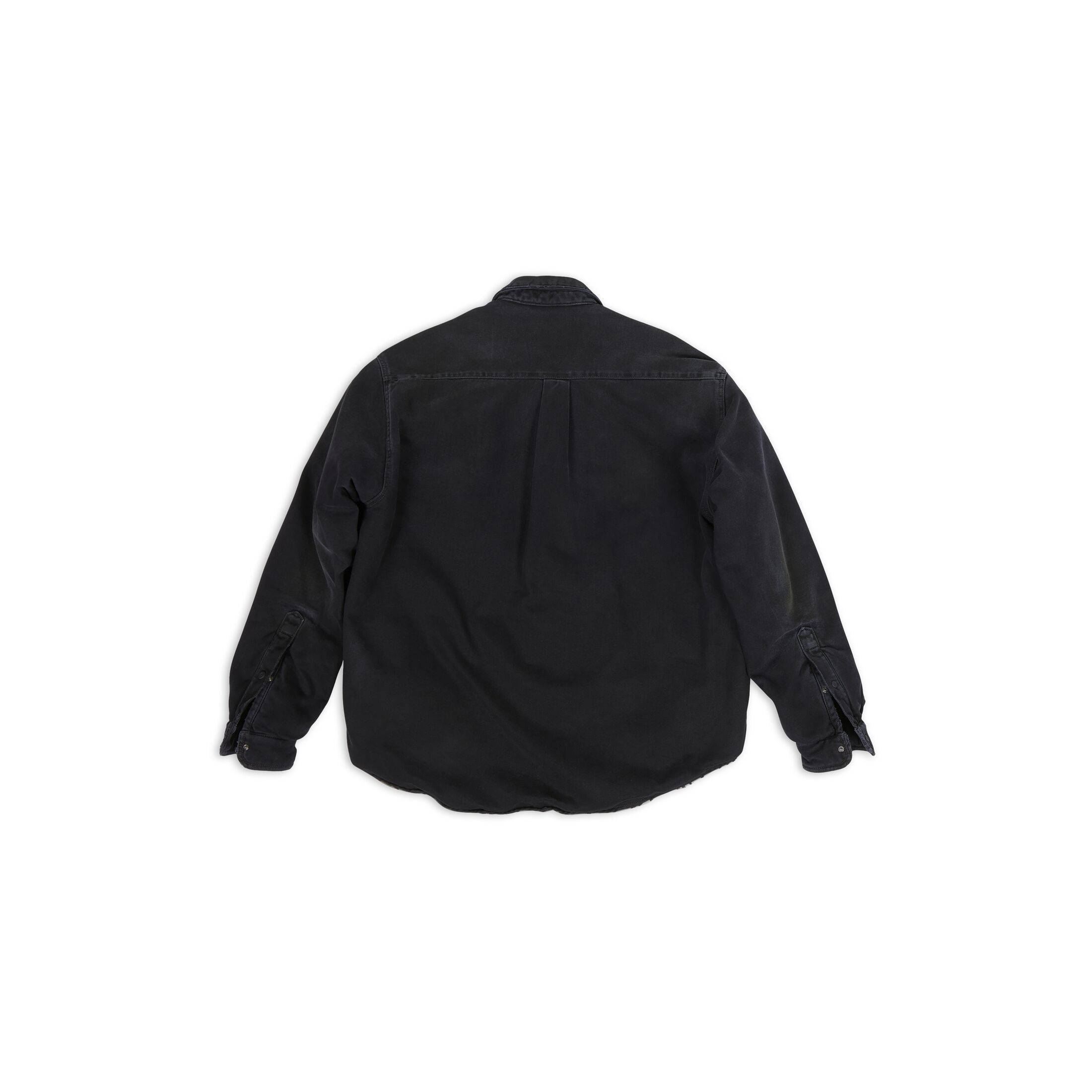 Balenciaga o1w1db11125 Padded Shirt in Black Size US M / EU 48-50 / 2 - 2 Thumbnail