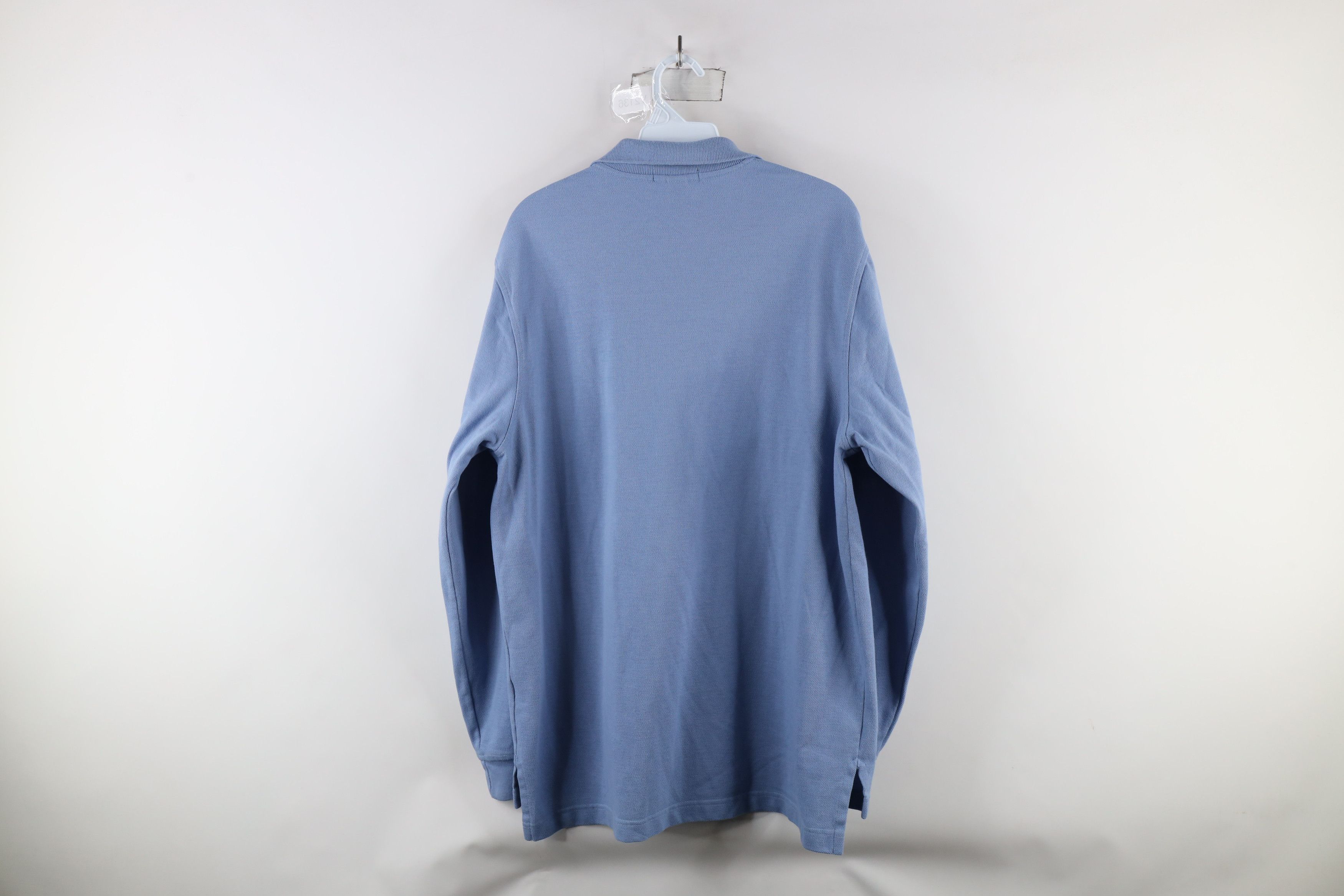 Lands' End × Vintage Vintage 90s Lands End Long Sleeve Polo Shirt Carolina Blue Size L / US 10 / IT 46 - 6 Thumbnail