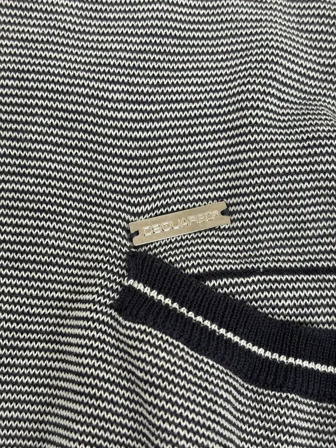 Dsquared2 SS2011 Dsquared2 Navy & White Wool Striped Cardigan Size US M / EU 48-50 / 2 - 9 Thumbnail