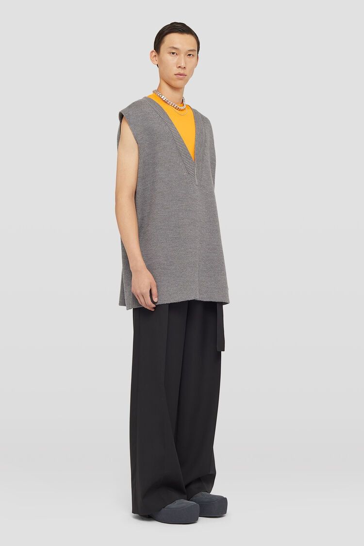 Jil Sander o1w1db10825 Crew-Neck Vest in Grey/Orange Size US M / EU 48-50 / 2 - 3 Thumbnail