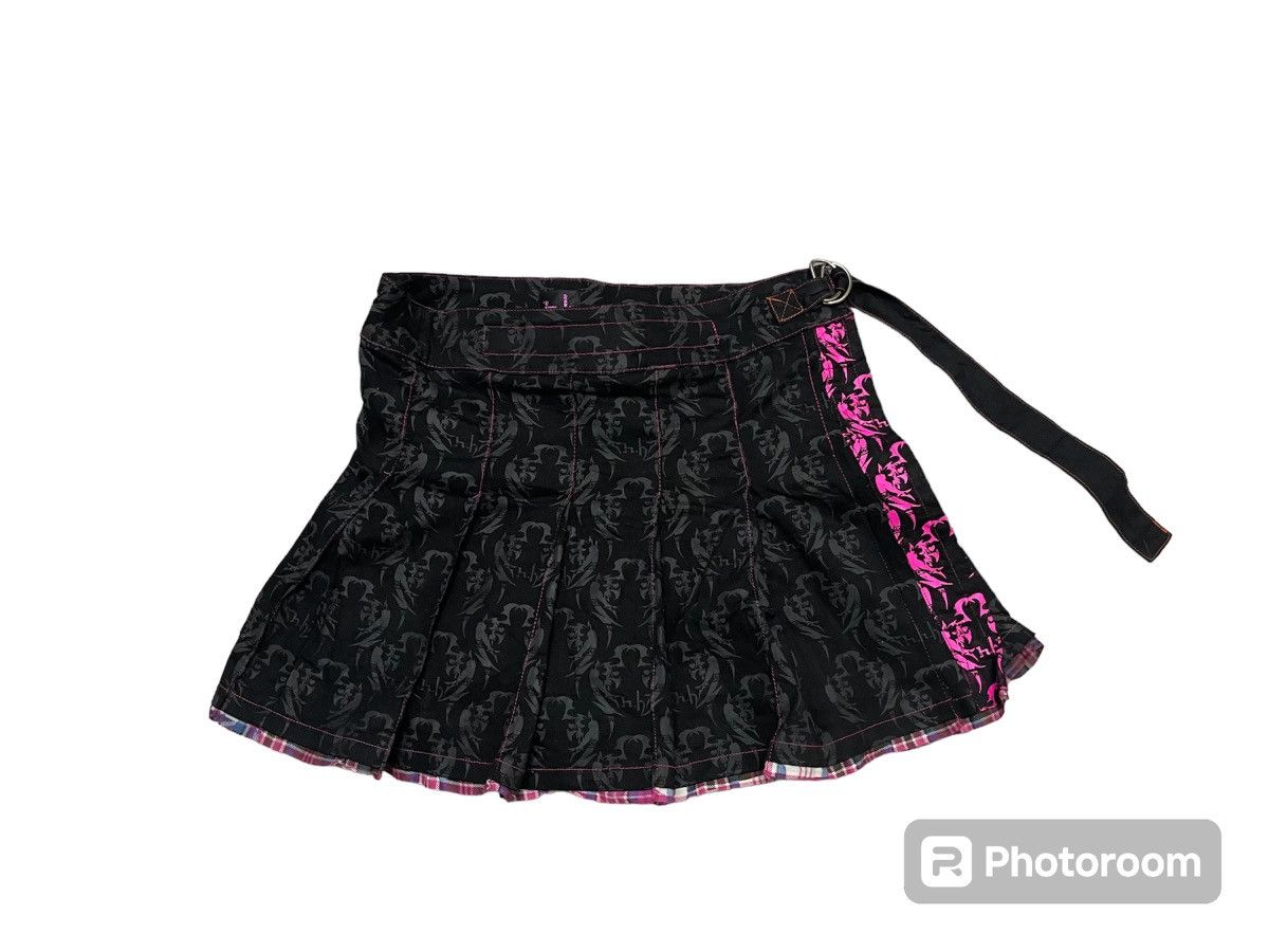 image of Avant Garde x Seditionaries 2000S Punk Style Skirt Full Print Brand Double H in Black/Pink, Women's