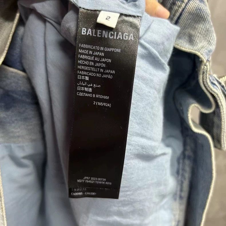 Balenciaga Balenciaga Blue studded lapel single-breasted denim jacket Size US M / EU 48-50 / 2 - 7 Thumbnail