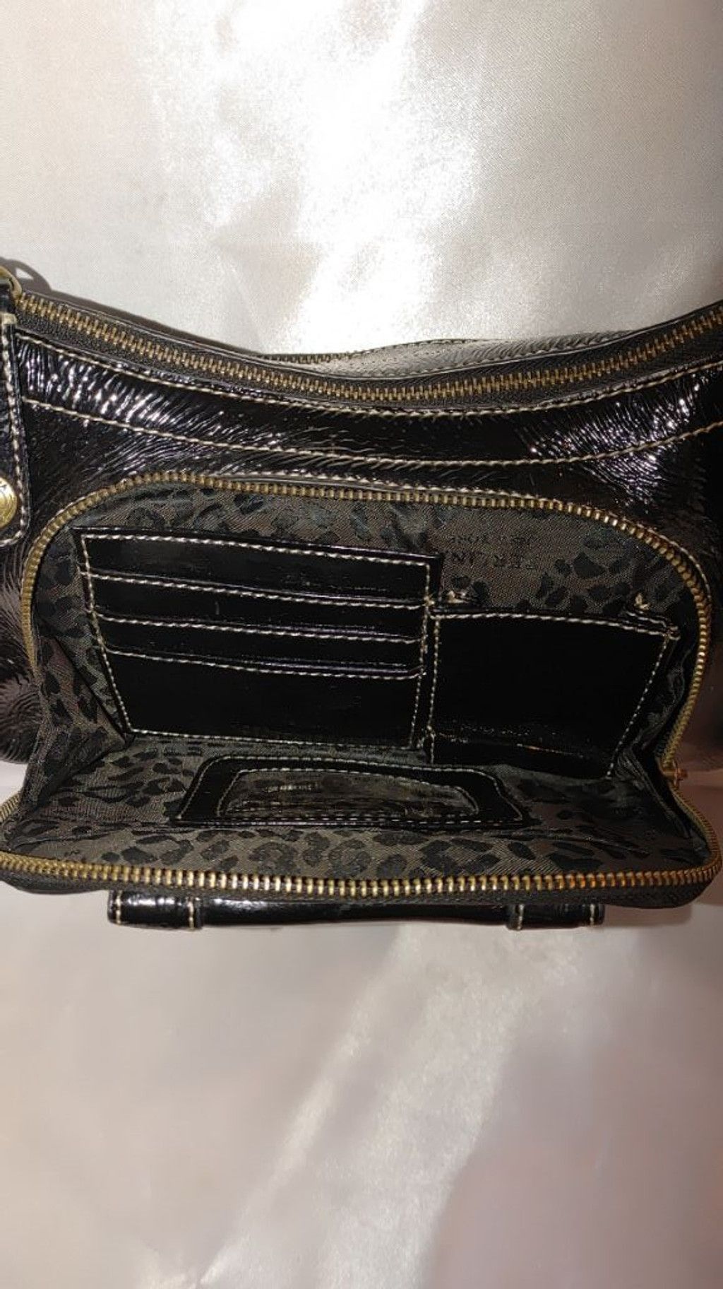 Vera Pelle Perlina New York Baguette Patent Leather Shoulder Bag Size ONE SIZE - 5 Thumbnail