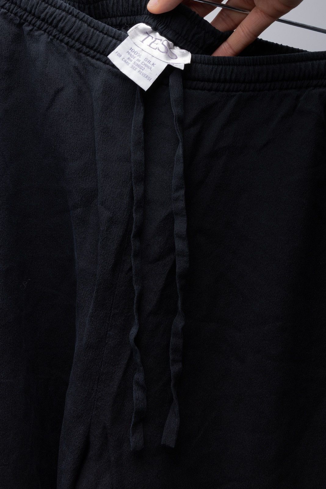 Other Tess Black Silk Drawstring Trousers Size US 34 / EU 50 - 3 Thumbnail