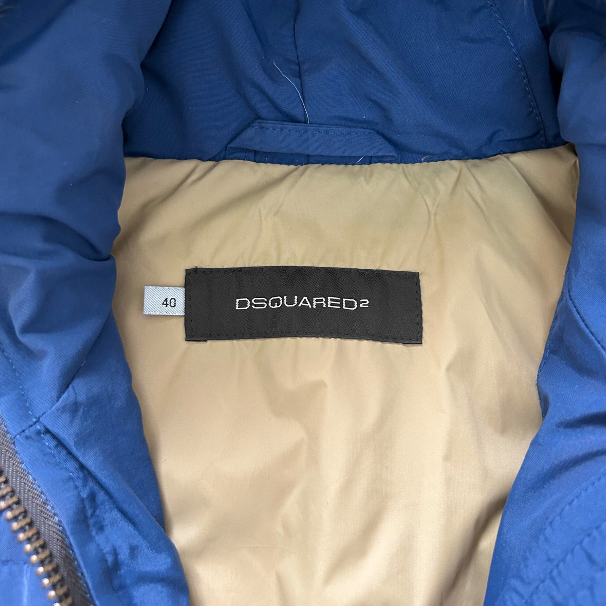 Dsquared2 Dsquared2 Blue Fur Hooded Jacket Size US XS / EU 42 / 0 - 4 Thumbnail