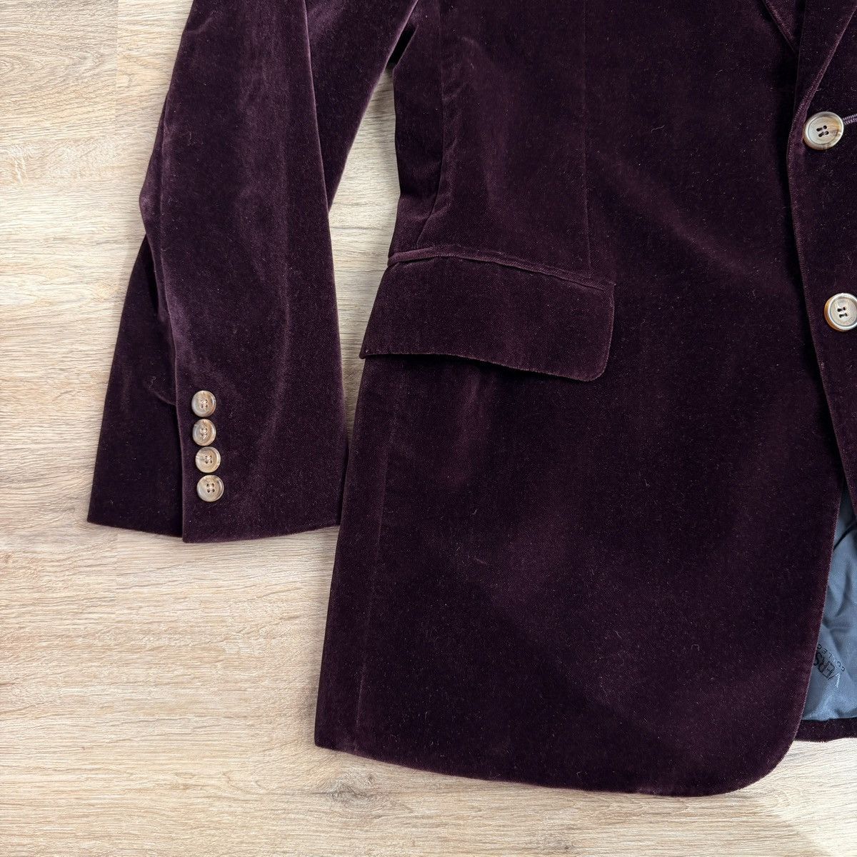 Versace Versace Velvet Corduroy Blazer Plum Single Breasted Size 52R - 2 Thumbnail