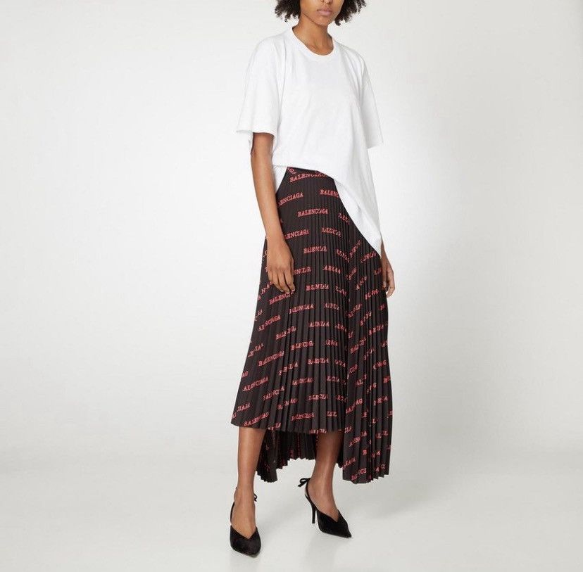 Balenciaga BALENCIAGA Logo Midi Skirt Size 26" / US 2 / IT 38 - 3 Thumbnail
