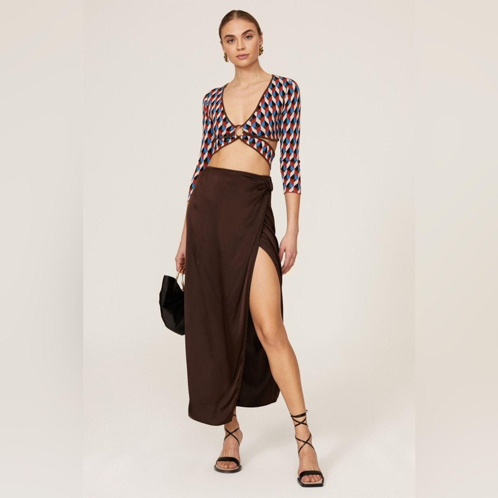 Ronny Kobo RONNY KOBO Size Small Geometric Crop Top Size S / US 4 / IT 40 - 1 Thumbnail