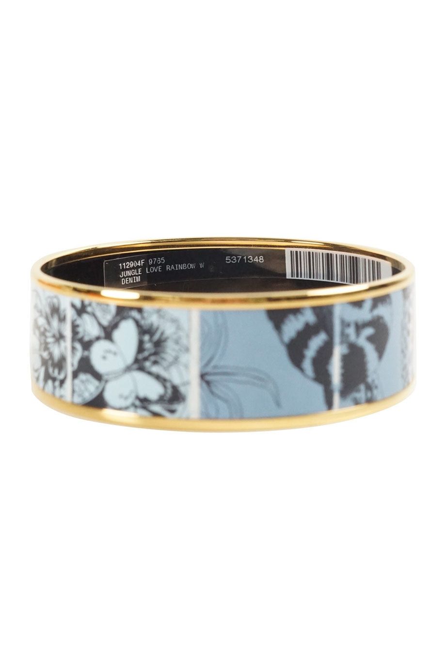 image of Hermes Jungle Love Rainbow Wide Bangle Bracelet in Blue, Women's