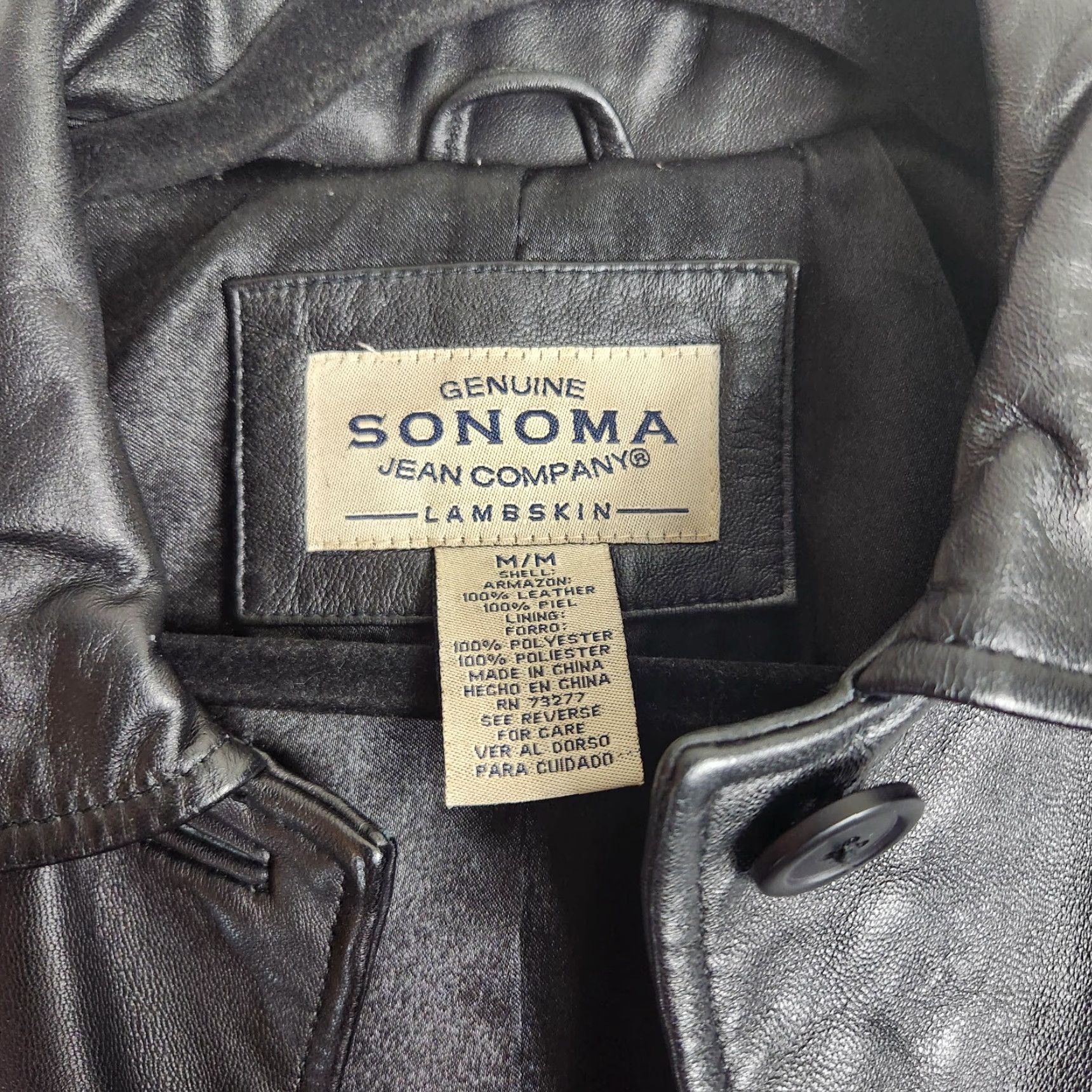 Vintage VINTAGE Sonoma Women's Coat Leather Buttonfront Black M Size M / US 6-8 / IT 42-44 - 5 Thumbnail