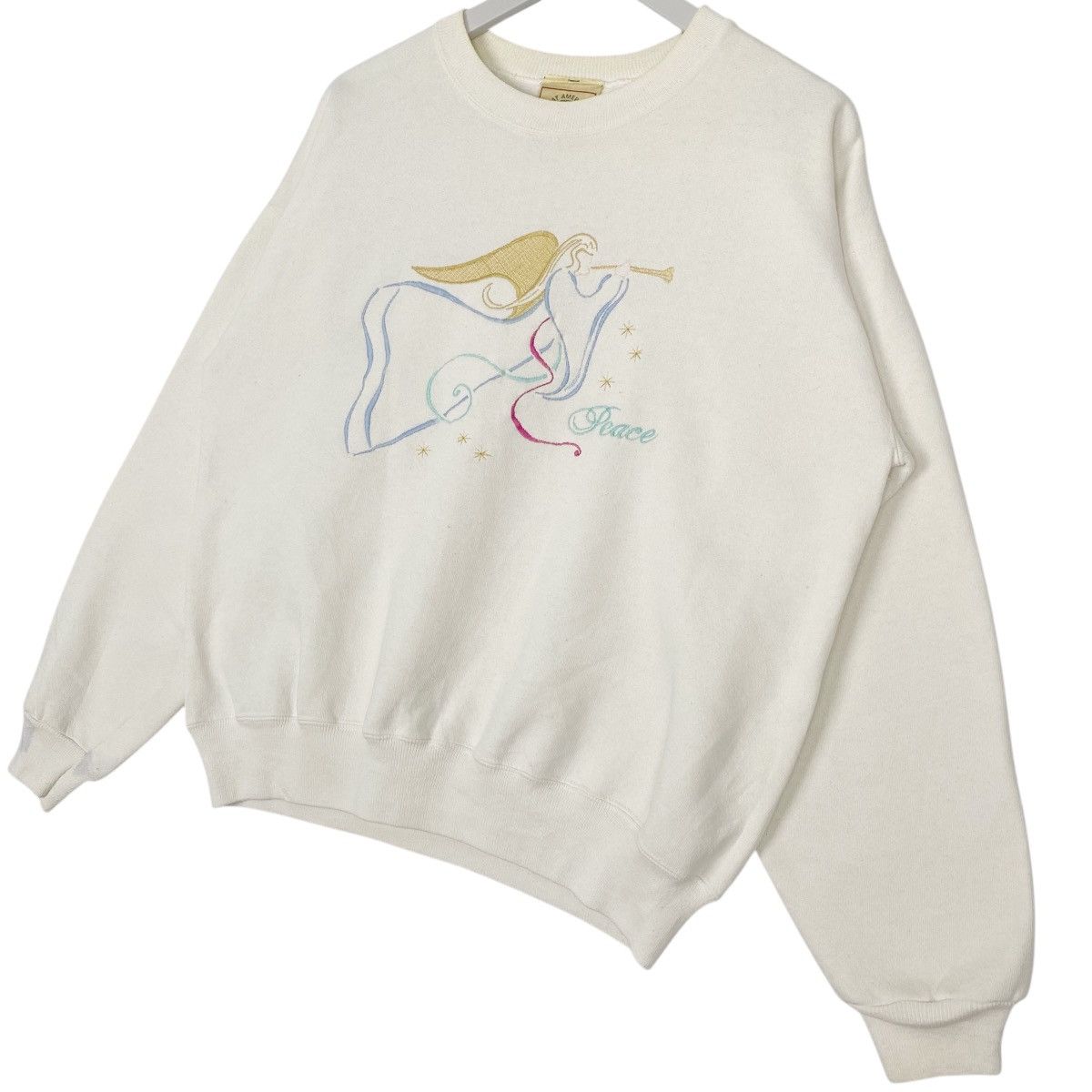 Other Vintage Peaceful Sweatshirt Crewneck White Size M Size US M / EU 48-50 / 2 - 2 Thumbnail