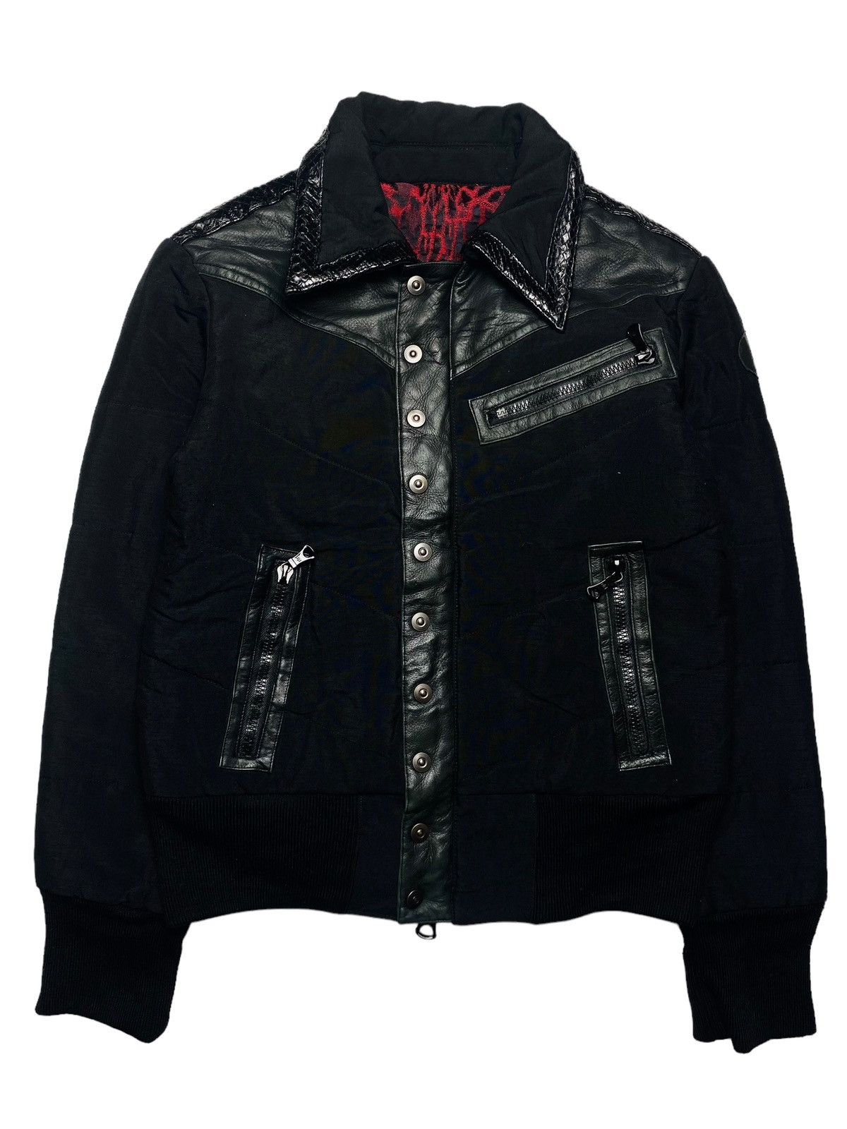 image of 14Th Addiction x Kmrii 2000S Roen - Riri Zipper Vampire Jacket in Black, Men's (Size Medium)