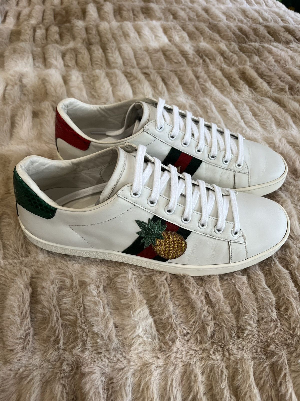 Gucci Ace Embroidered Ladybug & Pineapple Sneakers