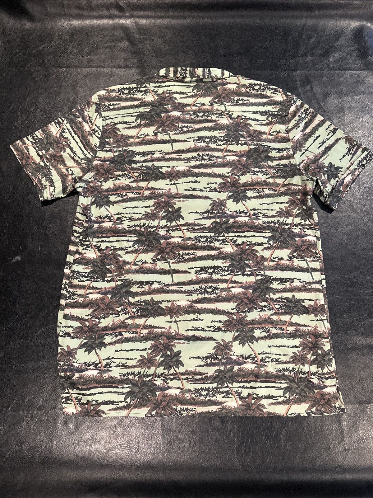 Amiri Amiri Hawaiian Tencel Green Palm Tree Button Up Short Sleeve Size US XL / EU 56 / 4 - 4 Thumbnail