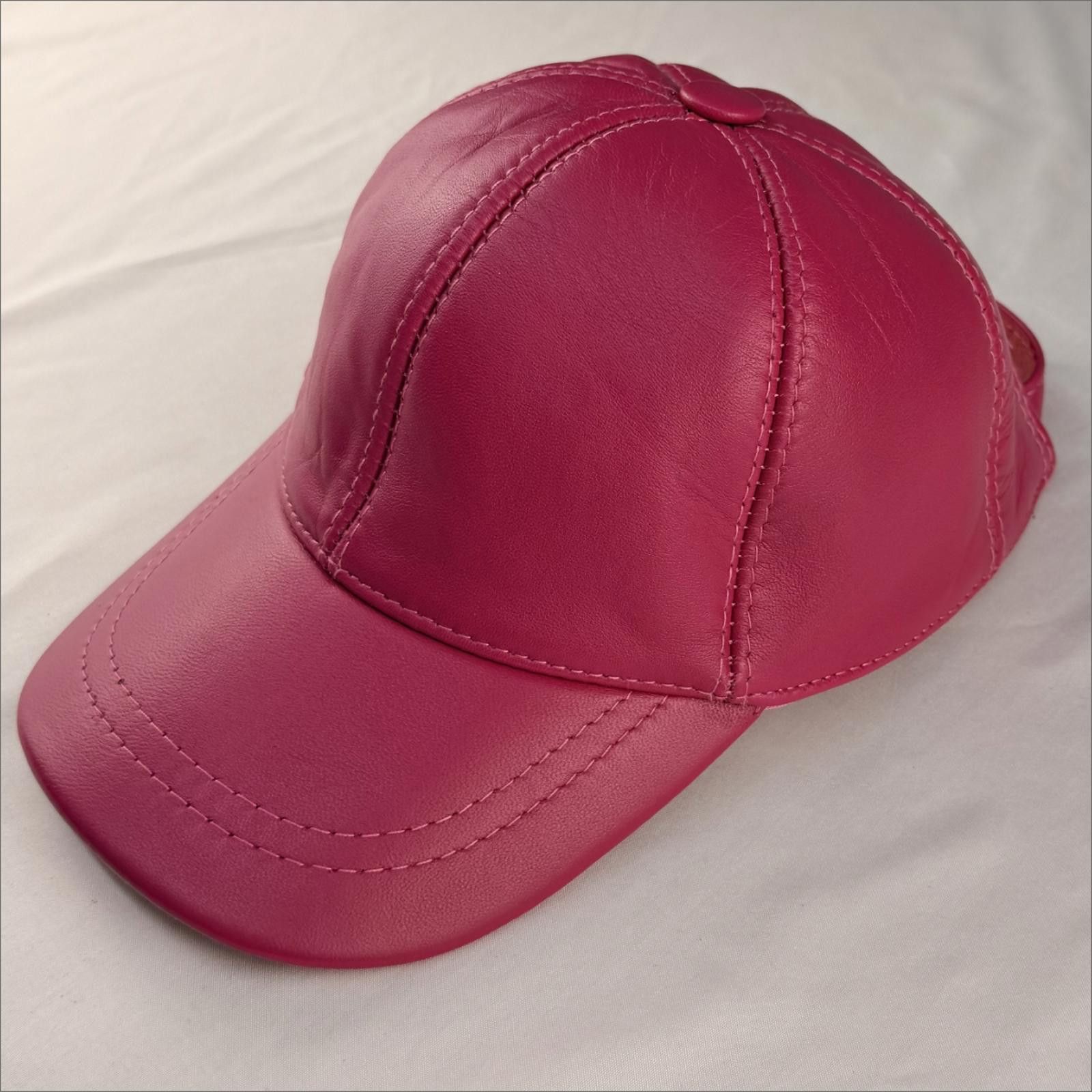 Other NEW Pink Leather Baseball Cap - Premium Hat 093 Size ONE SIZE - 3 Thumbnail