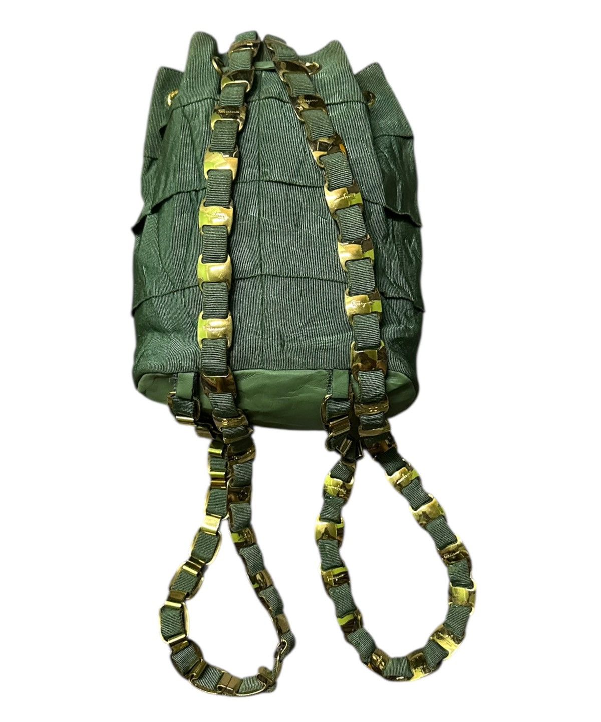 Salvatore Ferragamo Salvatore Ferragamo green ruffle canvas bucket backpack Size ONE SIZE - 5 Thumbnail