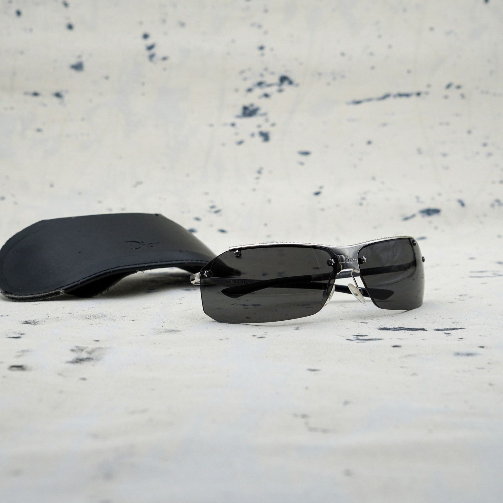 Dior Vintage dior hit 2 silver frame dark lens logo sunglasses Size ONE SIZE - 9 Thumbnail