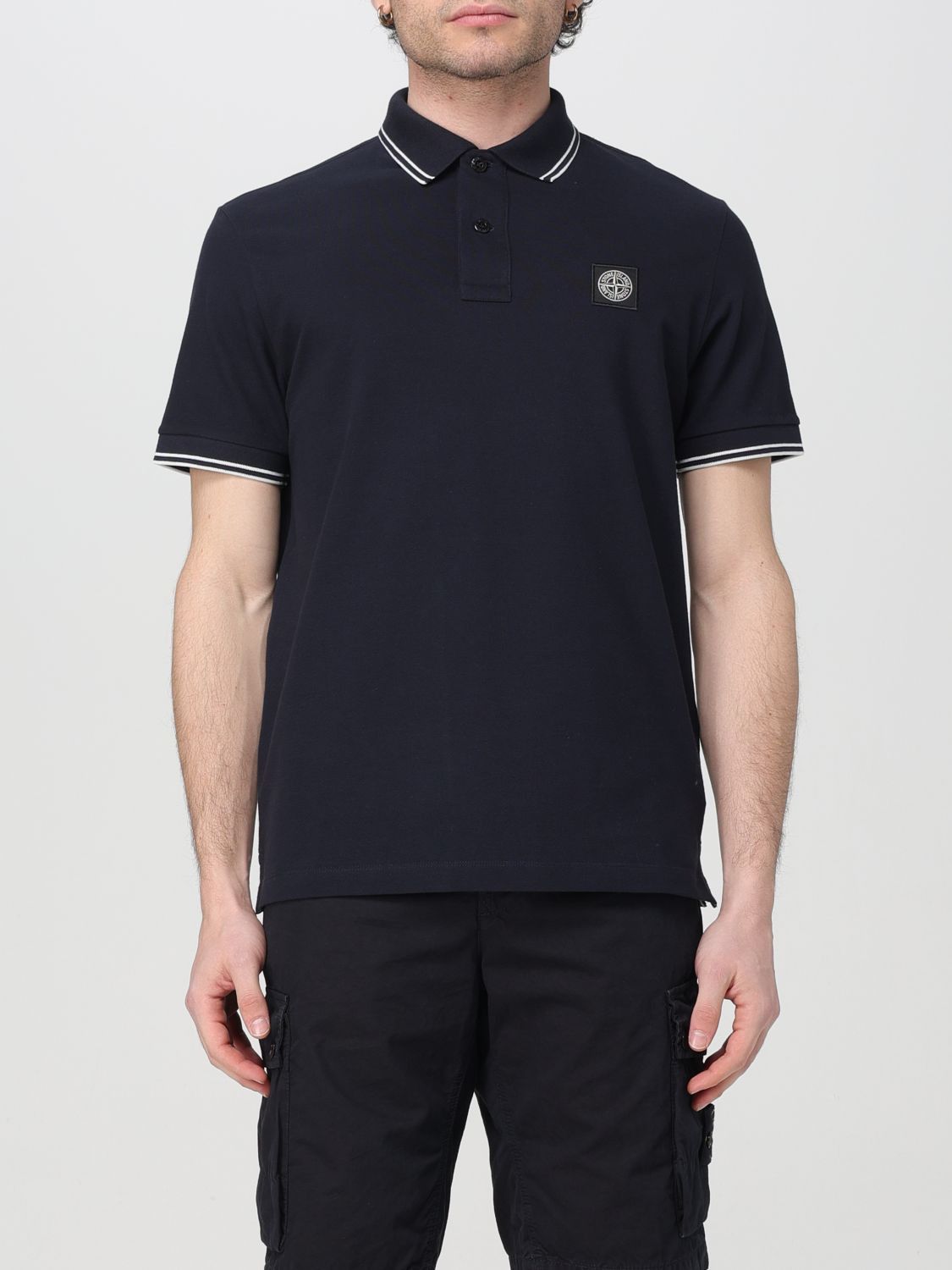 image of Stone Island Polo Shirt Men Blue (Size Small)