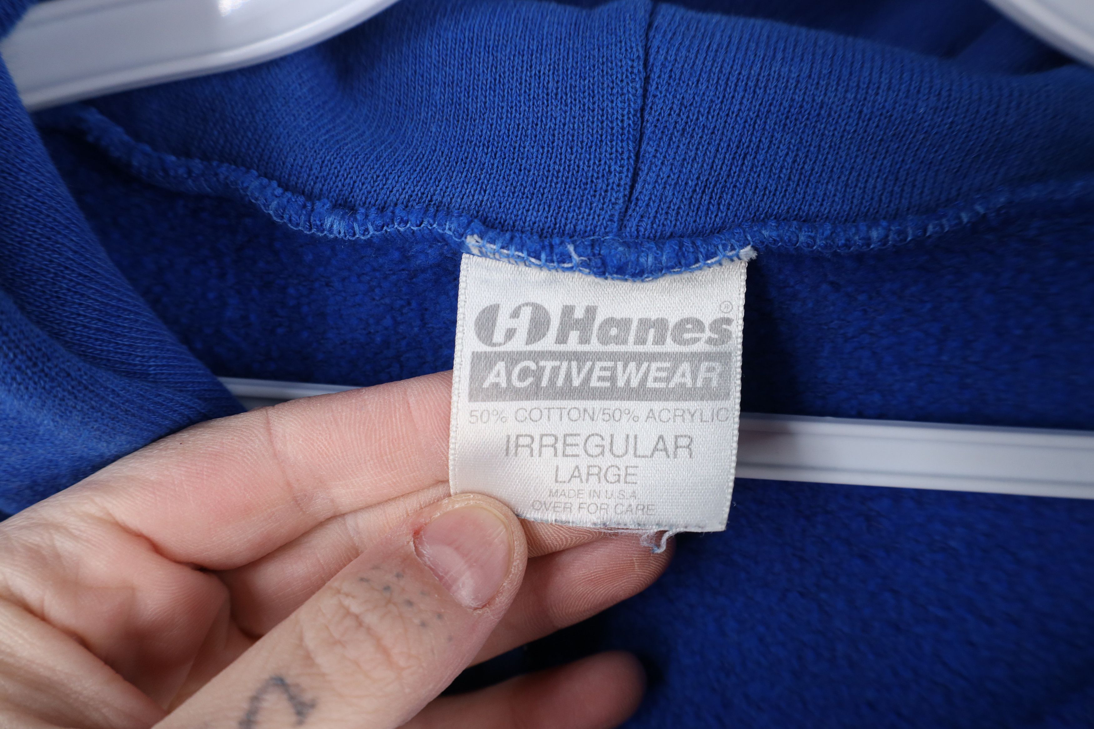 Hanes × Vintage Vintage 80s 90s Hanes Streetwear Full Zip Hoodie Royal USA Size US L / EU 52-54 / 3 - 6 Thumbnail