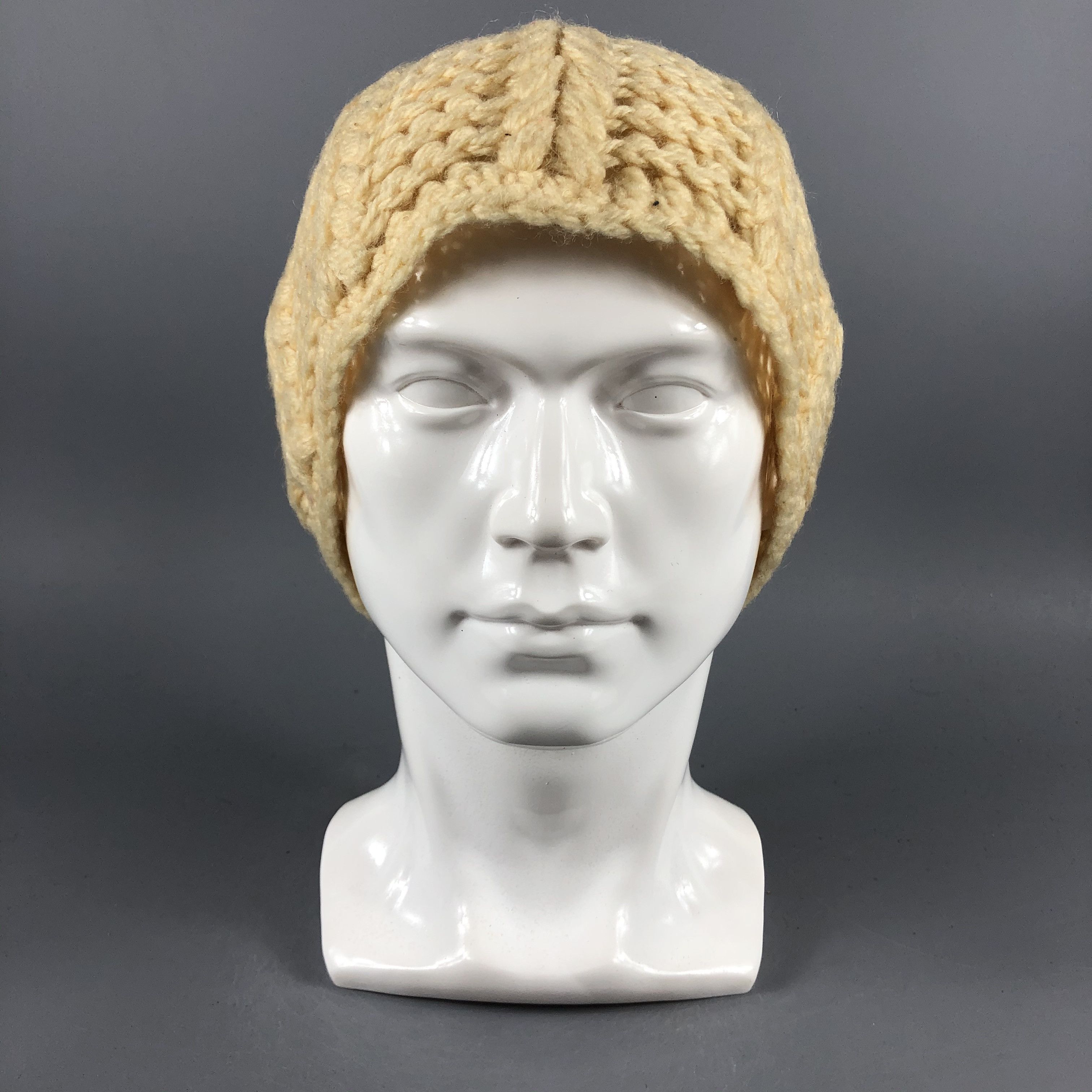 Aran Isles Knitwear × Vintage Womens Aran Isle Knit Beanie Snow Hat Snow Cap -D1159 Size ONE SIZE - 2 Thumbnail