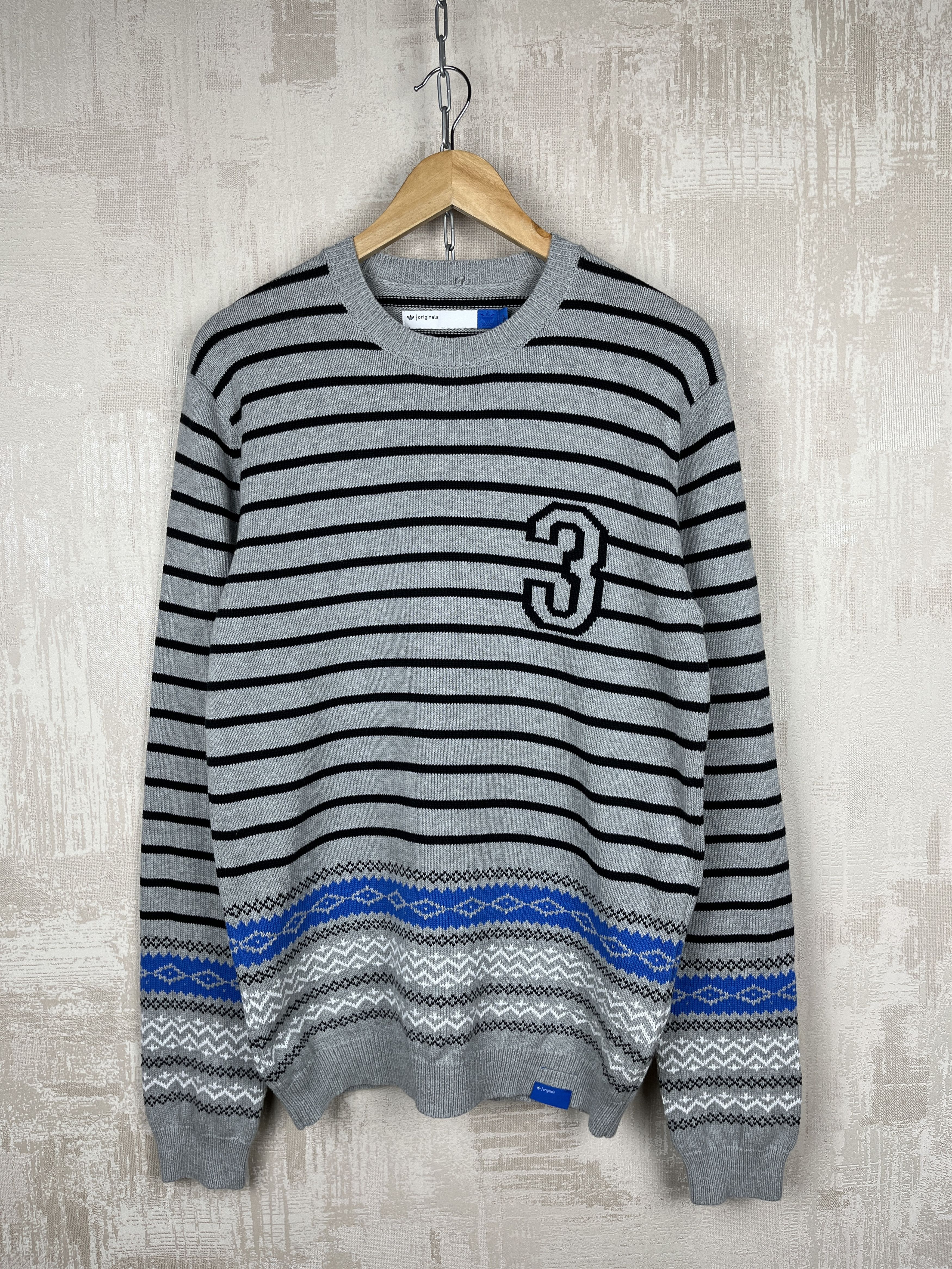 Adidas Adidas Originals # 3 Striped Knit Sweater Size US M / EU 48-50 / 2 - 2 Thumbnail
