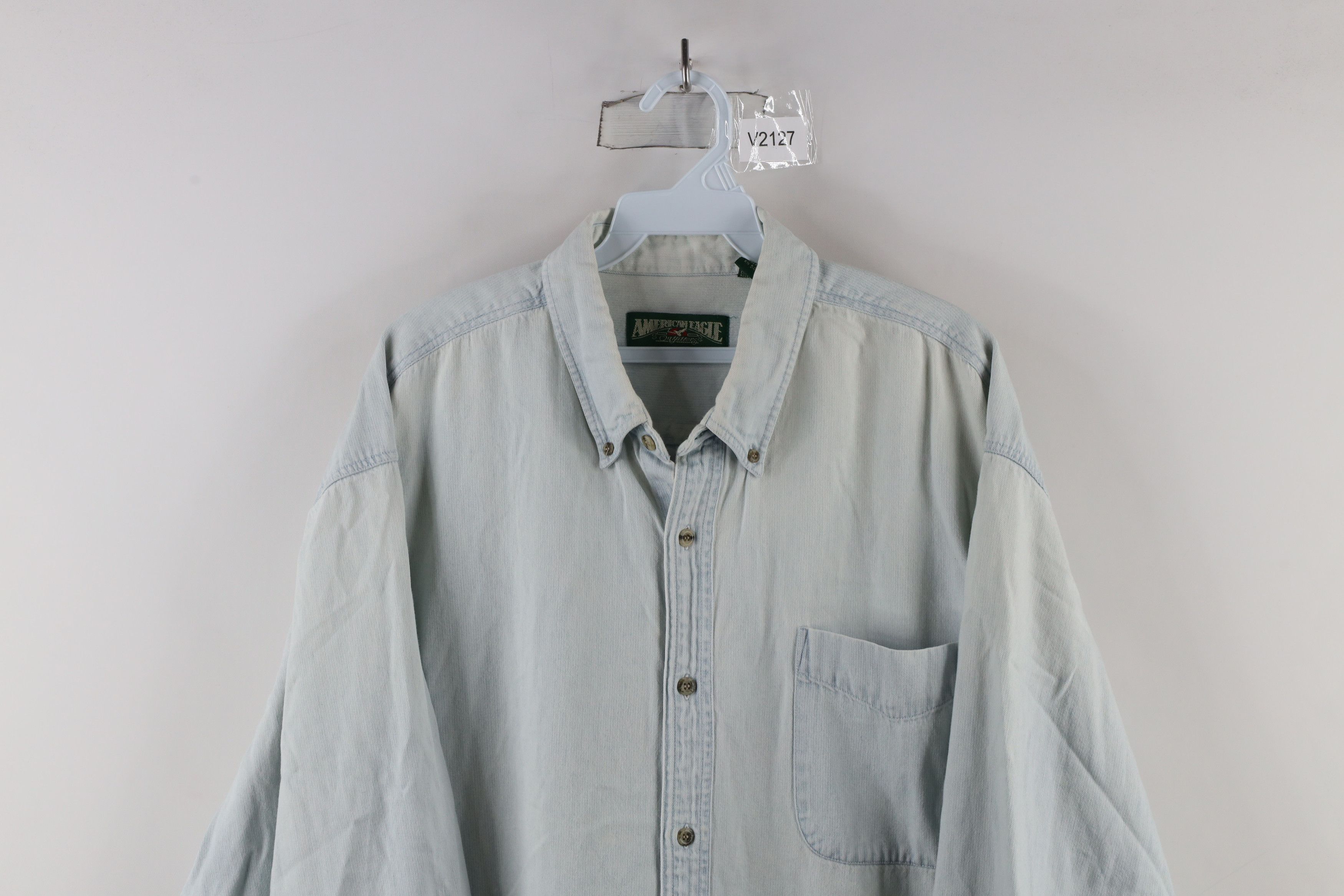 American Eagle Outfitters × Vintage Vintage 90s American Eagle Outfitters Denim Button Shirt Size US XL / EU 56 / 4 - 2 Thumbnail