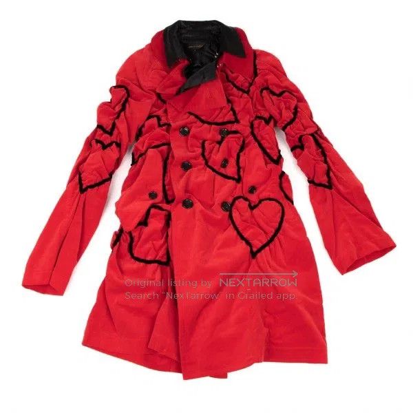 Comme des Garcons Comme Des Garcons Red Retro Heart Design Velvet Jacket Size S / US 4 / IT 40 - 3 Thumbnail