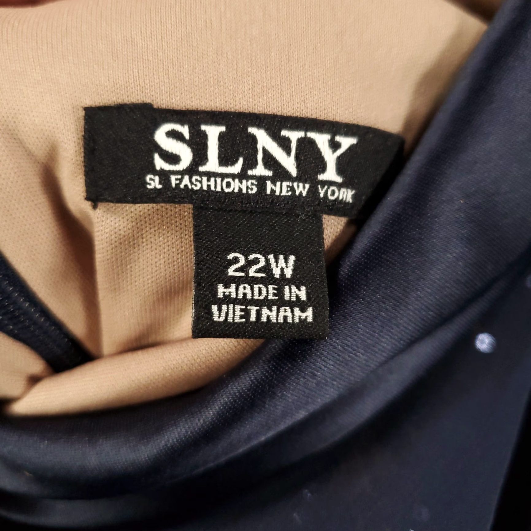 Vintage SLNY Dress Womens 22W Sequin Lace Shimmer Evening Wear Party Cocktail Zip Back Size 3XL / US 20-22 - 7 Thumbnail