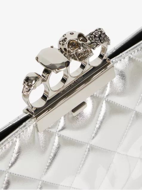 Alexander McQueen o1w1db10925 Size: OS/Jewelled Flat Pouch in Silver Size ONE SIZE - 4 Thumbnail