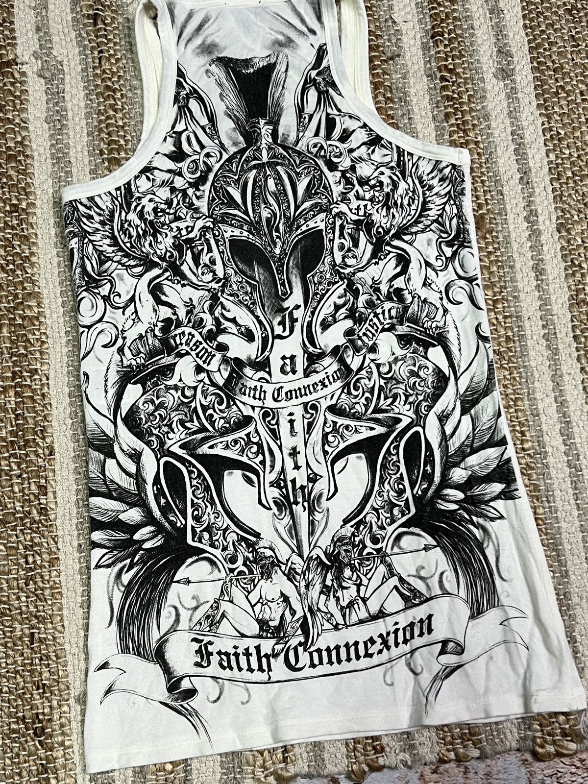 image of Avant Garde x Faith Connexion Faith Connection Vintage Tank Top in White Gray, Men's (Size XS)