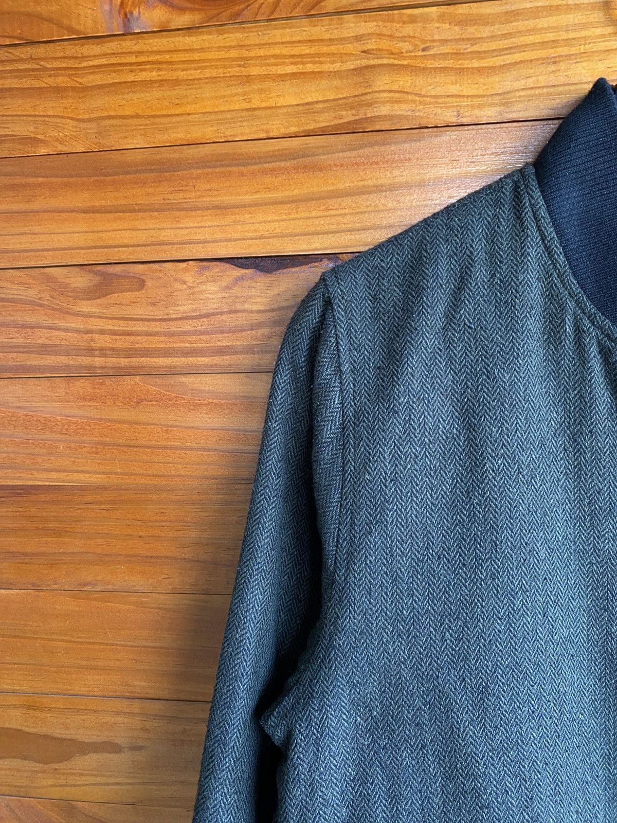 Japanese Brand Vintage Temptation Herringbone Jacket Olive Green Wool Blend Size US L / EU 52-54 / 3 - 11 Thumbnail