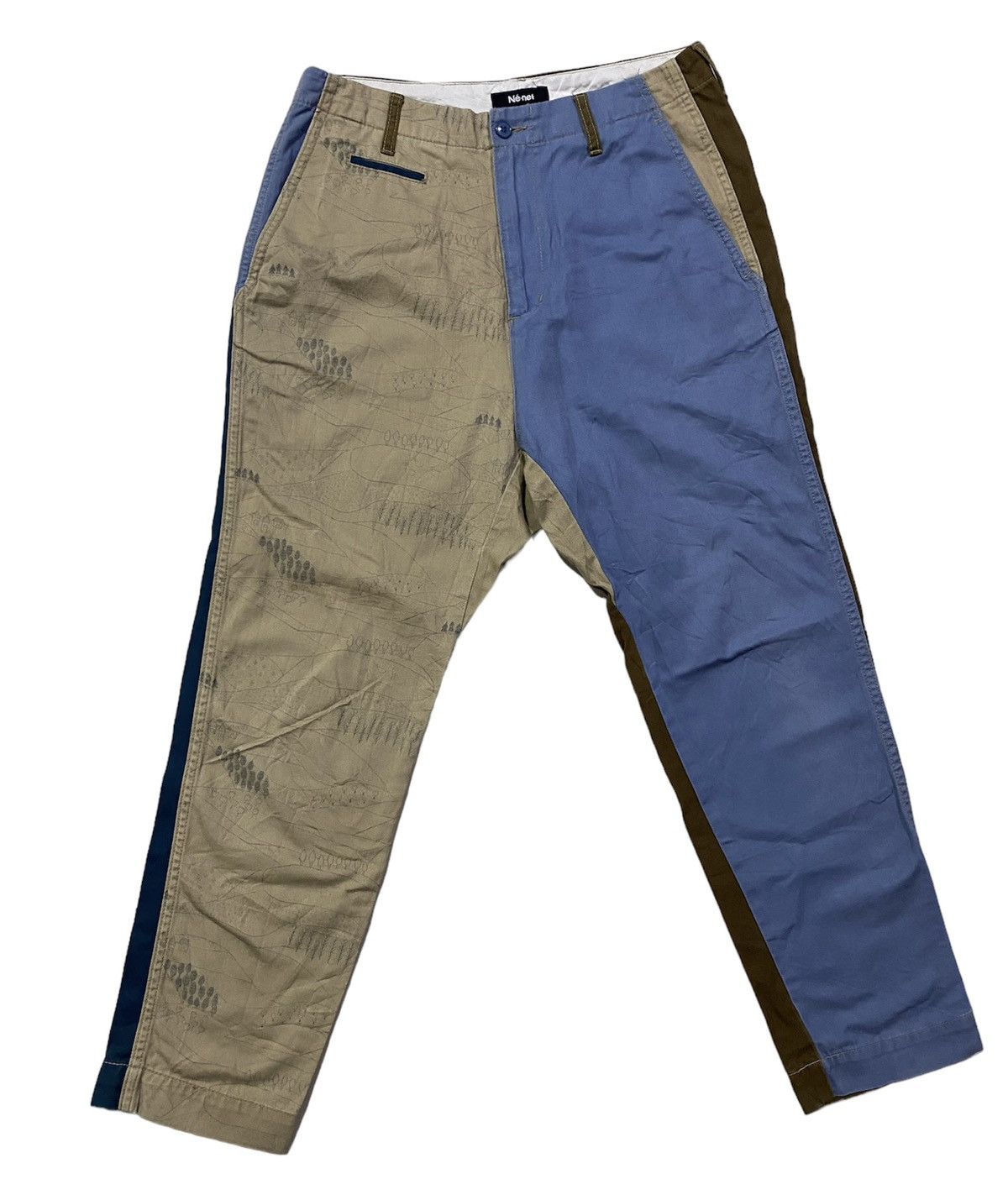 image of Vintage Ne-Net Issey Miyake Pants in Blue/Brown, Men's (Size 30)