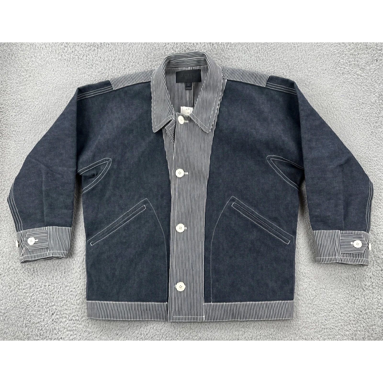 J.Crew VINTAGE J.CREW Jacket Men L Heavyweight Cotton Denim NWT Blue Collection Size US L / EU 52-54 / 3 - 2 Thumbnail