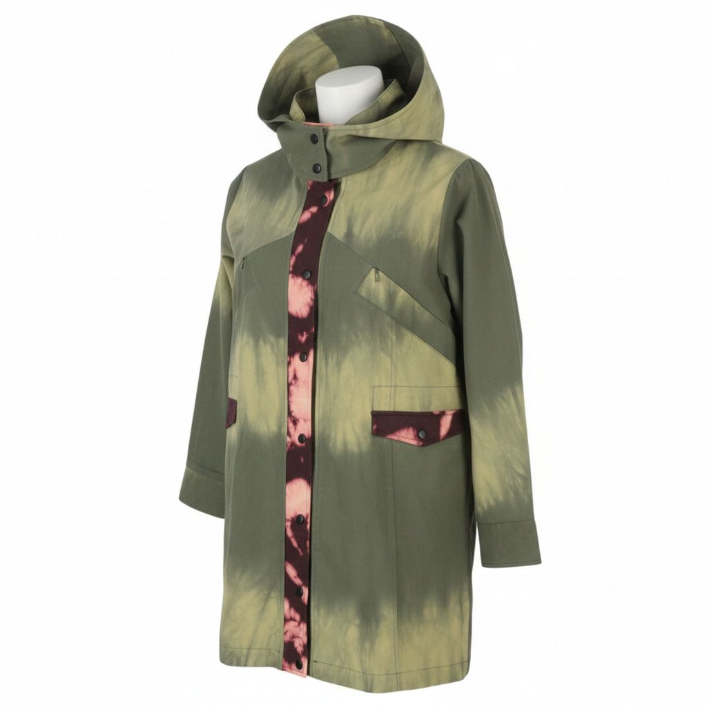 Desigual CHAQ SAFFORD XS Green Patterned Hooded Jacket 88714 Size XS / US 0-2 / IT 36-38 - 1 Thumbnail