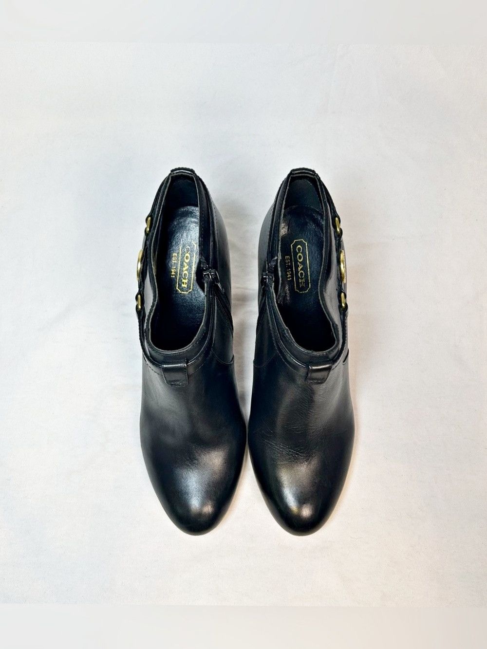Coach Coach Salene II Black Leather Stiletto Booties Ankle Boots Size US 8.5 / IT 38.5 - 3 Thumbnail
