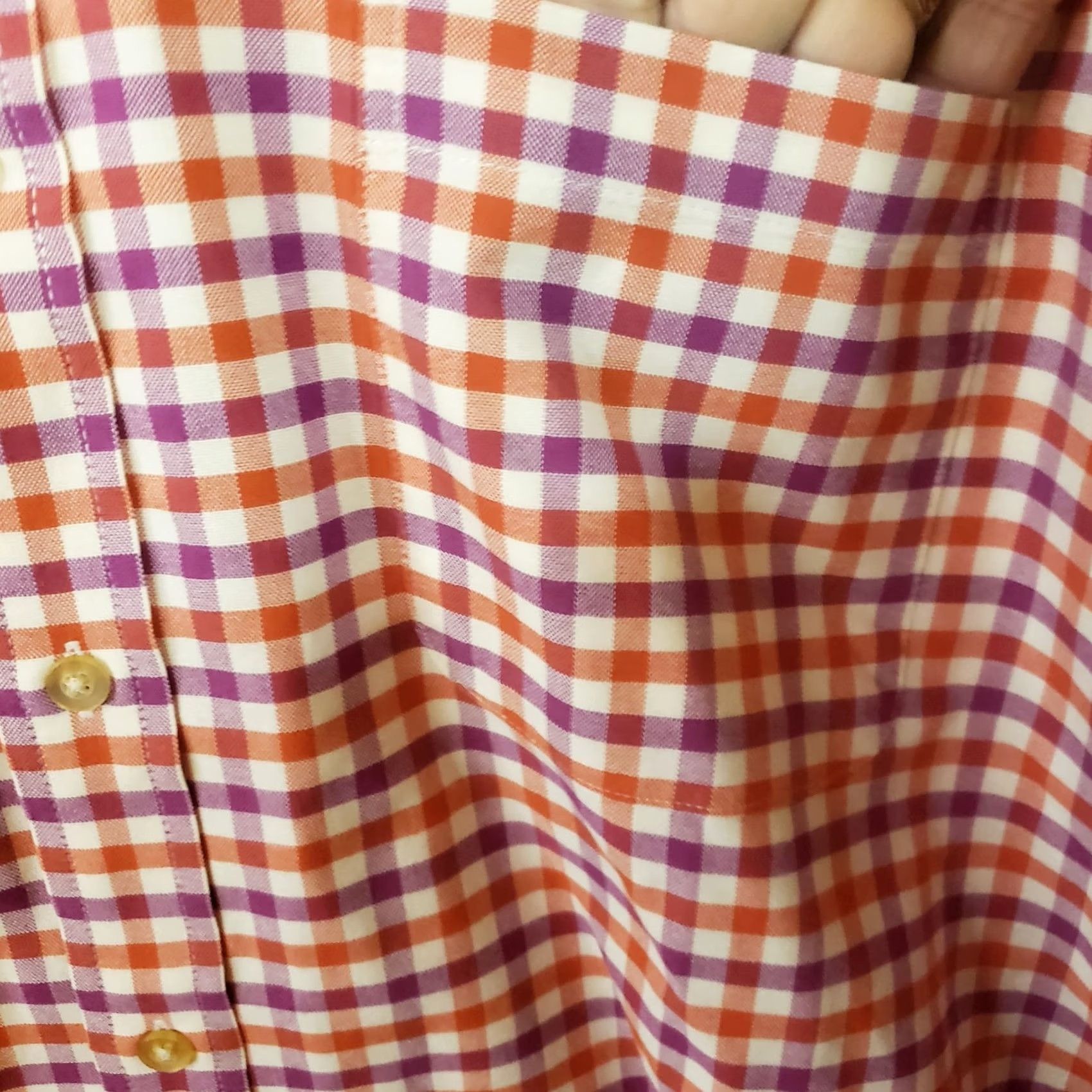 Vintage SADDLEBRED Mens XL Orange Purple Check LS Button Down Shirt Clemson Tigers Size US XL / EU 56 / 4 - 4 Thumbnail