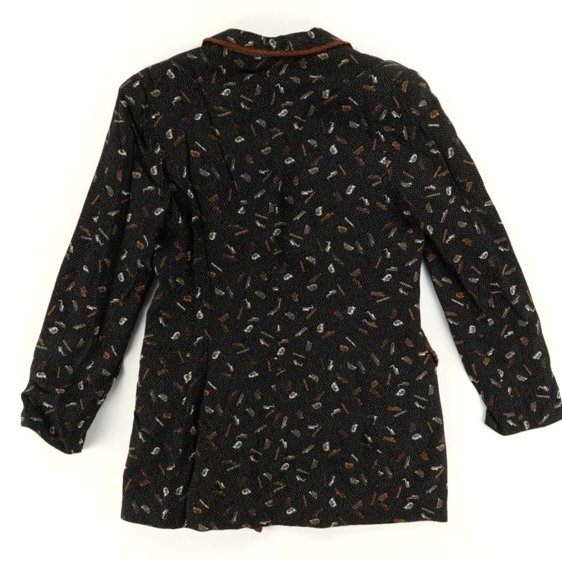 Vintage VTG Dorothy Schoelen Musical Instrument Coat All Over Print Long Sleeve Jacket Black Women's M Size M / US 6-8 / IT 42-44 - 4 Thumbnail