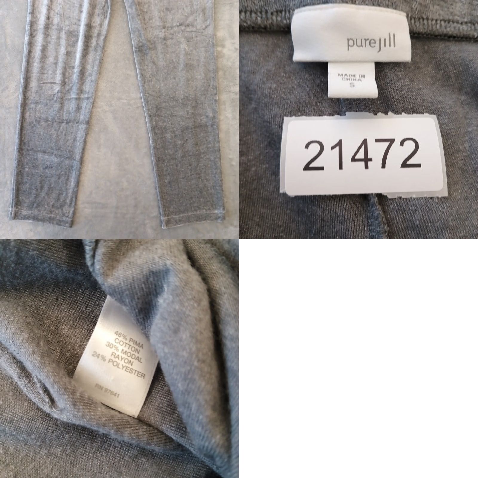 J. Jill J.Jill Pure Jill Ankle Pants Womens Small Gray Velour Pull On 30x31 Mid Rise Size 28" / US 6 / IT 42 - 8 Thumbnail